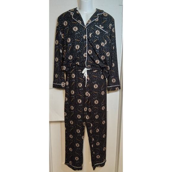 Boston Bruins Wear by Erin Andrews LS Shirt & Pant Sleep Set Women's XL - Picture 1 of 9